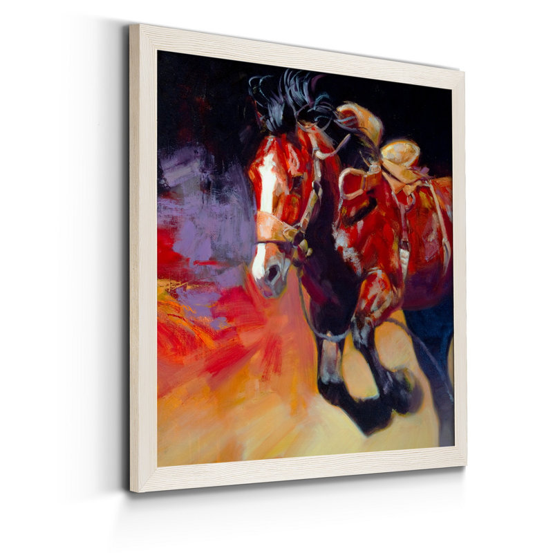 Driving Horses II-impression sur toile, H 21 po x l 21 po x P 1 po, Cadre blanc