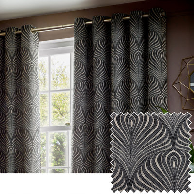 Gatsby Geometric Jacquard Eyelet Curtians