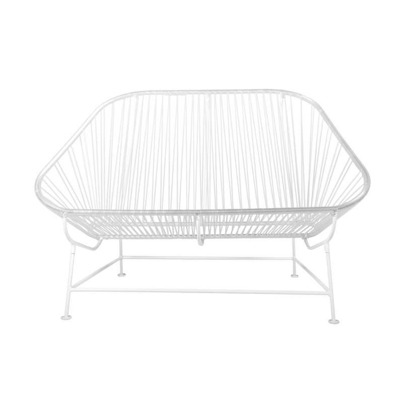 InLove Indoor/Outdoor Handmade Loveseat, White/White