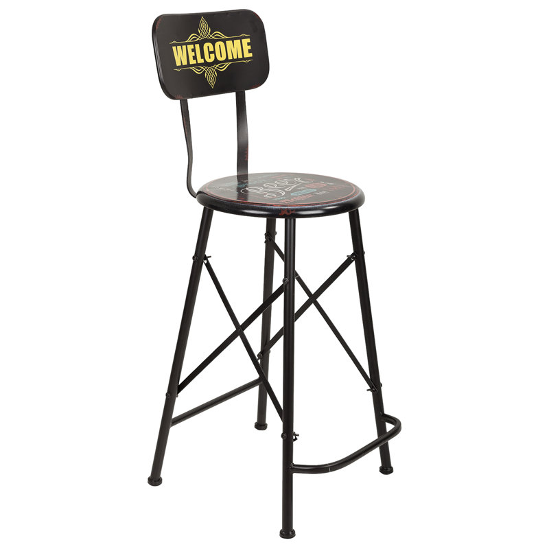 Keiu Counter Stool with Metal Frame