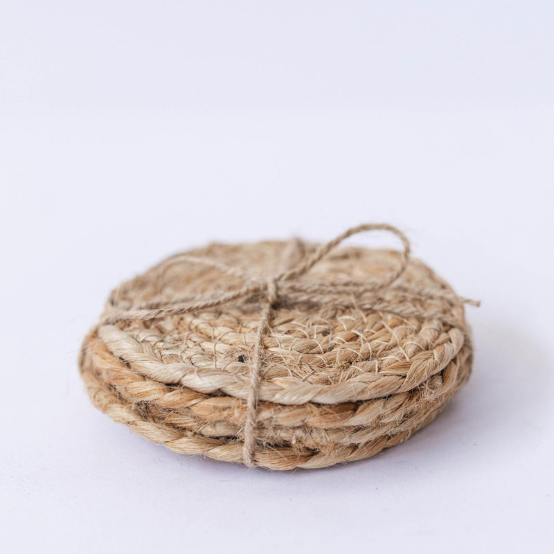 Ensemble de 4 sous-verres ronds en jute