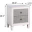 Table de chevet rustique gris et blanc pour chambre à coucher - 2 tiroirs, espace de rangement en feutre, grâce moderne et blanc