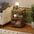 3-Tier Wooden End Table With Wheels, Walnut Finish-661924526