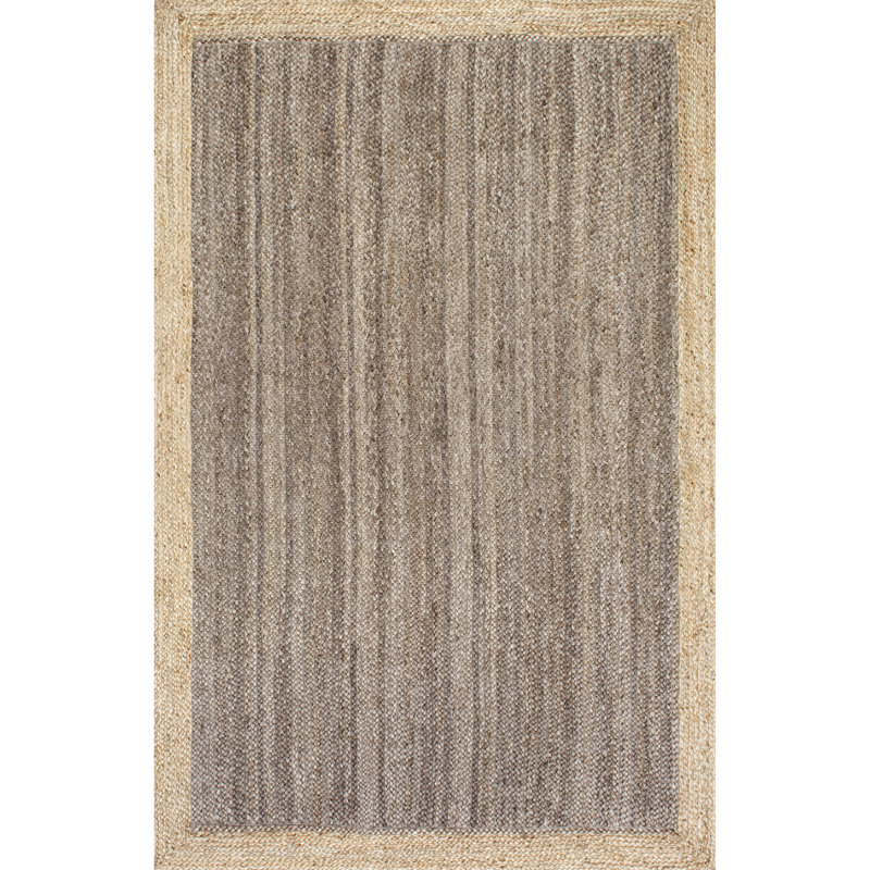 Windsor Casual Power Loom Jute Gray Rug, Rectangle 6' x 9'