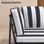 Fauteuil d'angle modulaire Oltjana avec dossier à lattes, structure en aluminium et coussins Sunbrella-124235846