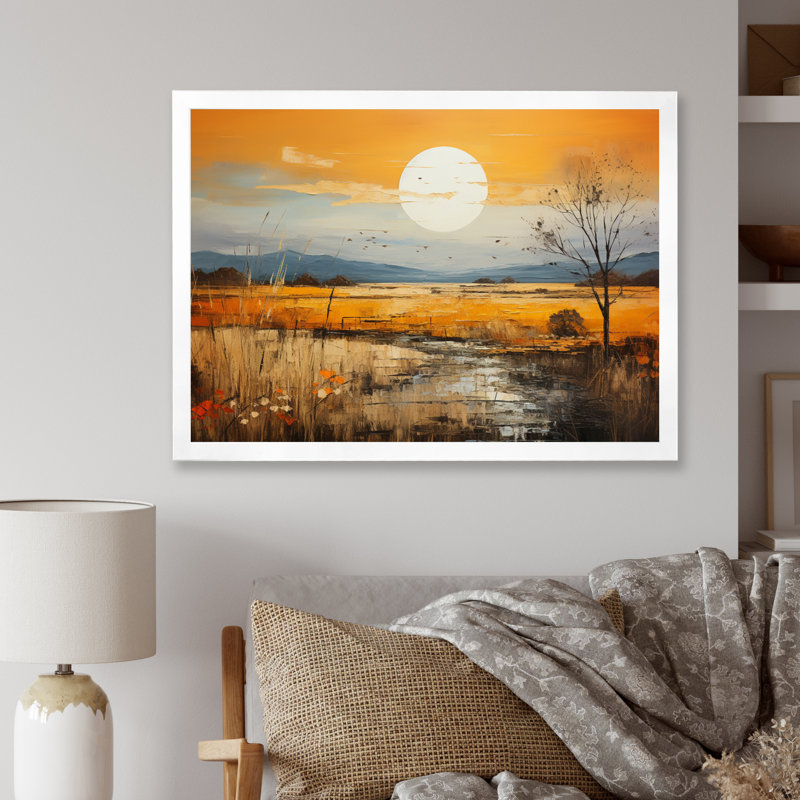 «Prairies Bliss Collage», impressions sur toile, H 24 po x l 32 po x P 1 po, Cadre simple blanc