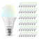 Luxrite A19 LED Light Bulb CRI90, 5CCT Selectable 2700K-5000K, Dimmable, Standard LED Light Bulbs, E26 Title CA20, ETL Listed 48 Pack