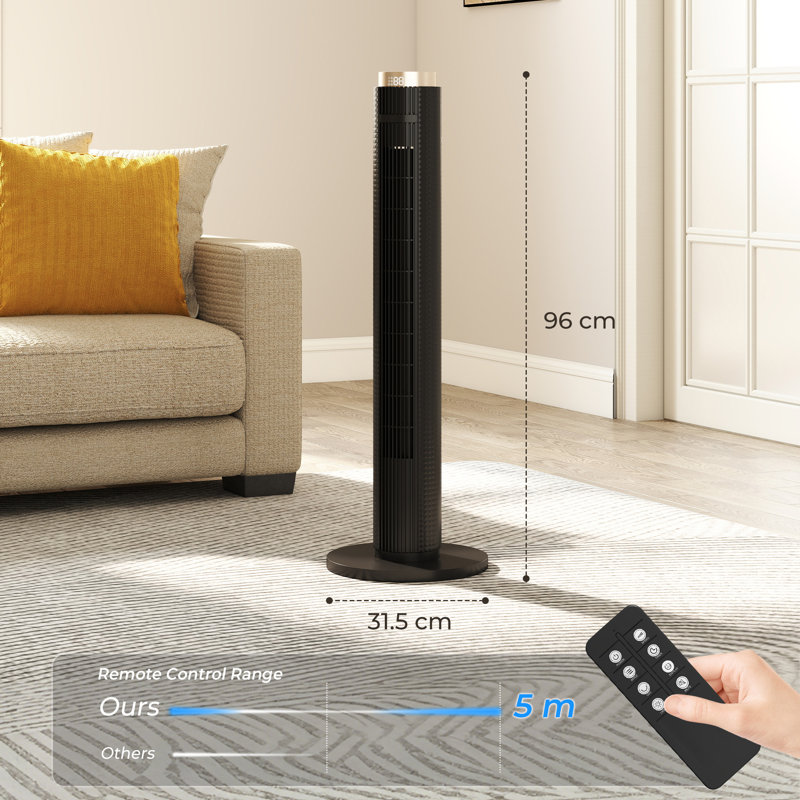 Tower Fan, Black/Rose Gold