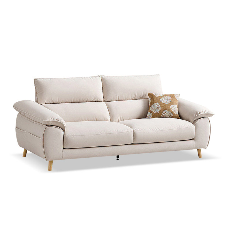 Causeuse-coussin beige standard en polyester, Polyester beige