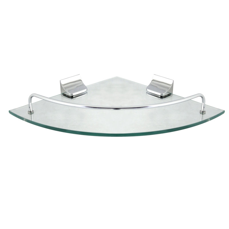 Boucher Triangle Corner Shelf, Polished Chrome