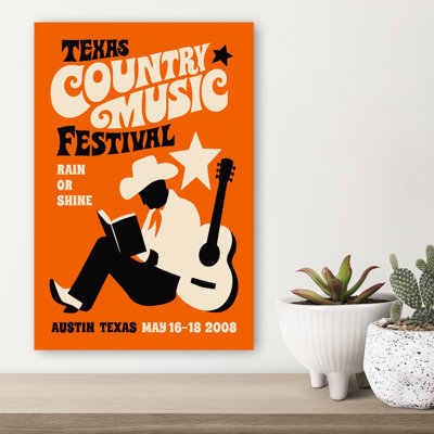 «Retro Texas Country Cowboy Retro Vintage Abstract Landscape Nature», reproduction d'art mural