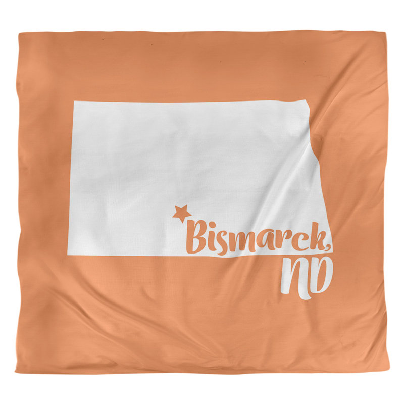 Housse de couette bismarck north dakota, Housse de couette pour très grand lit, Orange, Microfibre