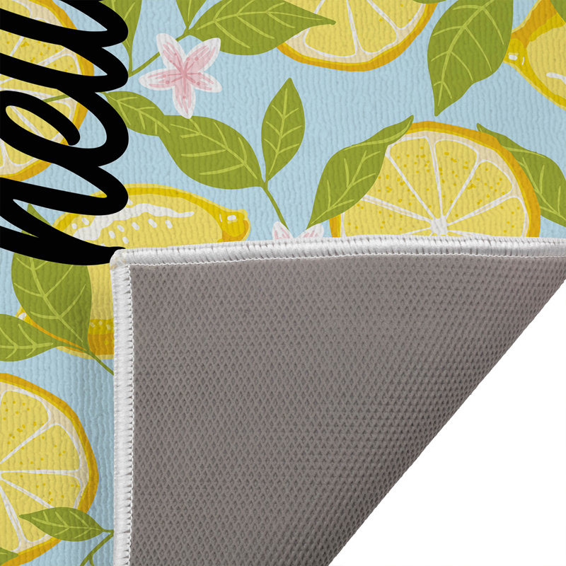 Lemons Hello Sunshine Outdoor Doormat, Blue, 21" W x 34" L