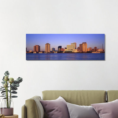 Sunrise, Skyline, New Orleans, Louisiana, USA 1 Piece Wrapped Canvas Panoramic Wall Art