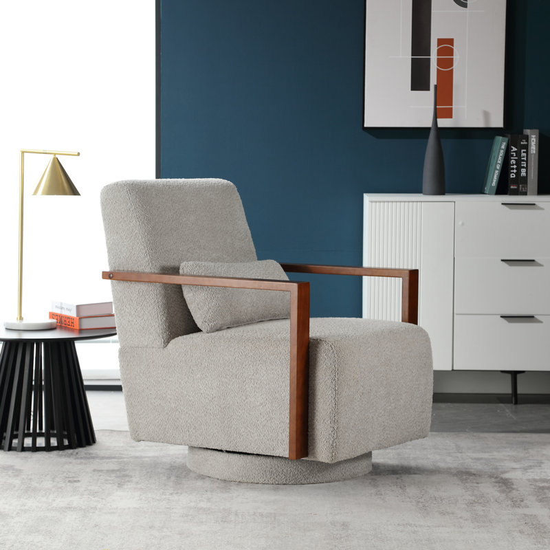 Fauteuil pivotant rembourré Barryte, Gris clair