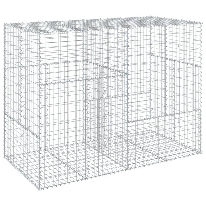 Clôture de bordure en métal argenté, 7 pi X l 5 pi X P 3 pi D