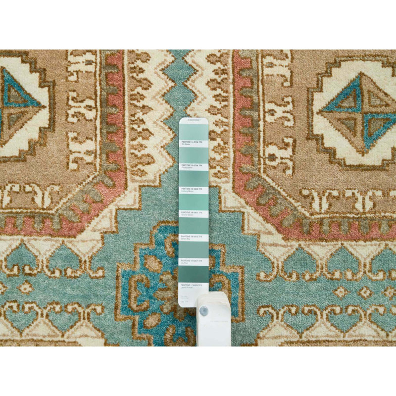 Tapis vert en laine New Age 10 pi x 14 pi Rhyanne