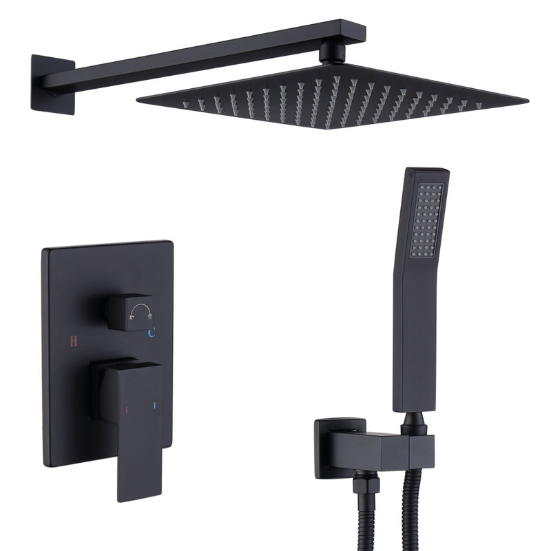 Robinet de douche avec valve brute, Noir