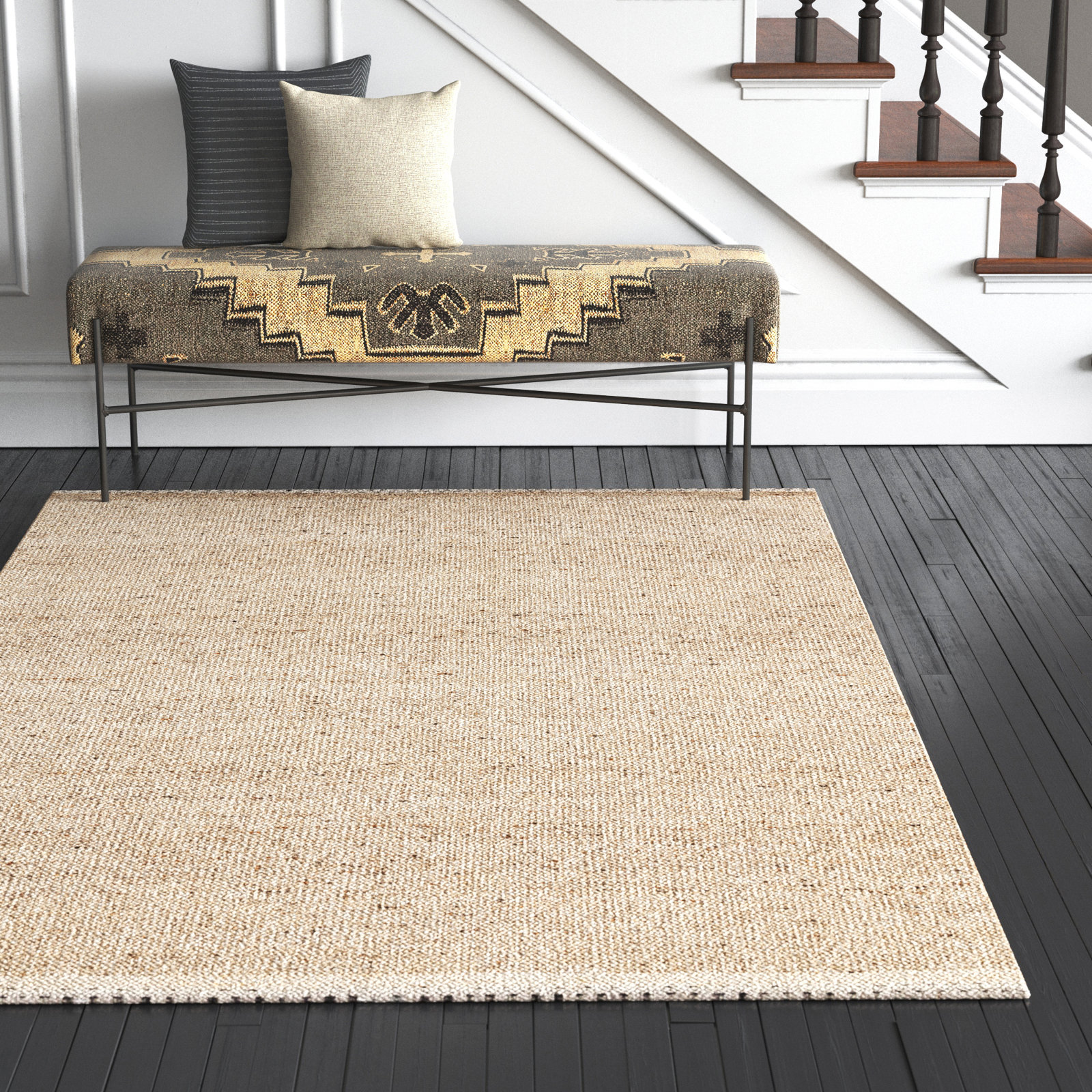 Larissa Natural Hand-Woven Rug, Rectangle 3'6" x 5'6"