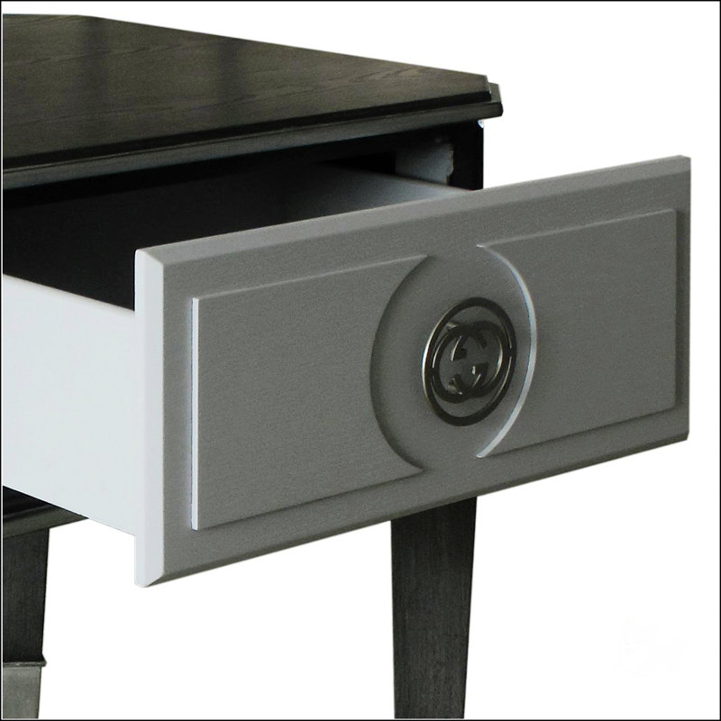Charcoal And Light Grey Finish End Table