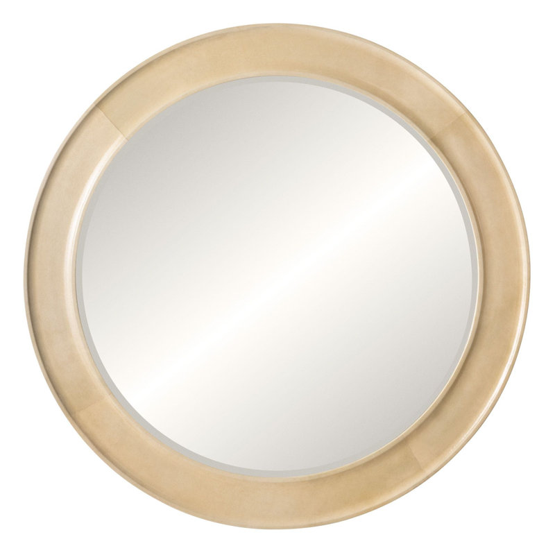 Marcel Round Solid Wood Beveled Mirror, 35" x 35"