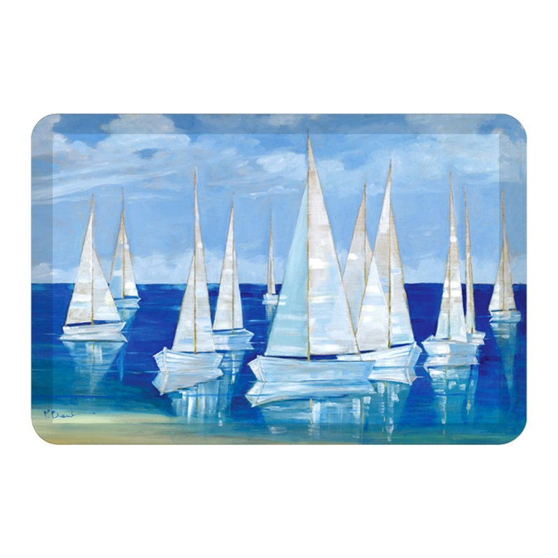 Tapis de cuisine anti-fatigue Blanco Beach Sailboats