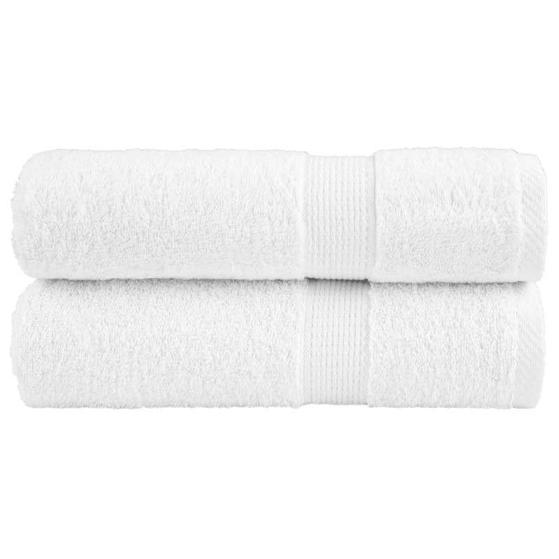 Premium Hand Towels SOLUND 2Pcs 600Gsm, White, Hand Towel - 2 Pack