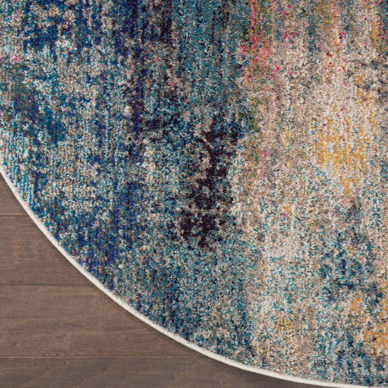Armelia Abstract Indoor Rug, Round 5'3"
