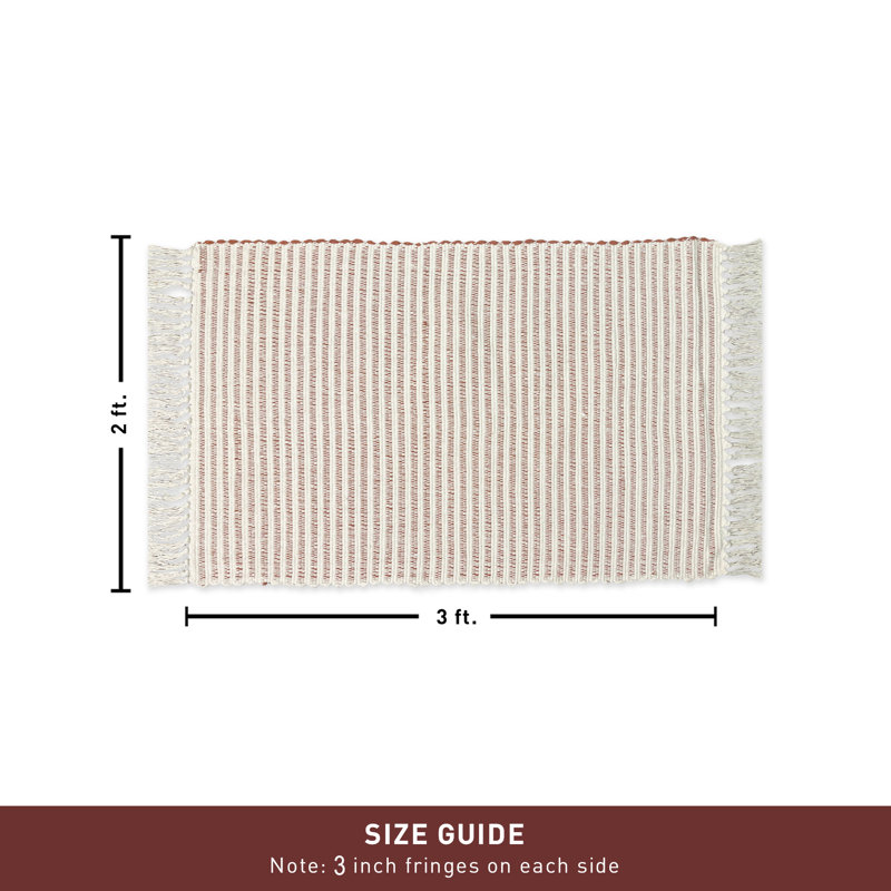 Tapis pour salle de bain en coton Annzley, Rouge, Simple - L 36 po x l 24 po