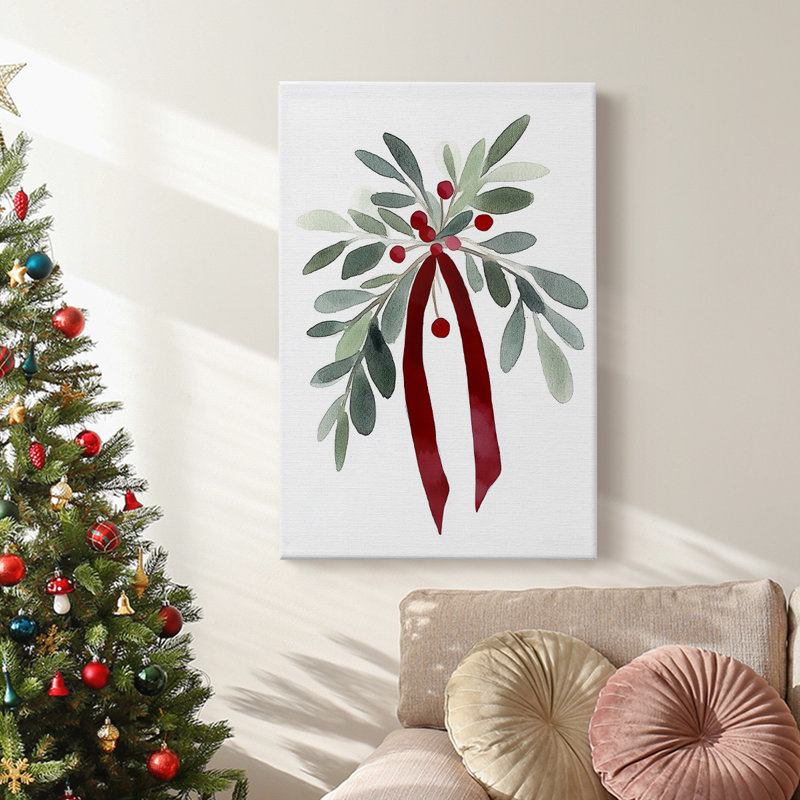 Art des fêtes de Noël - Toile tendue avec châssis XIXe, H 12 po x l 8 po