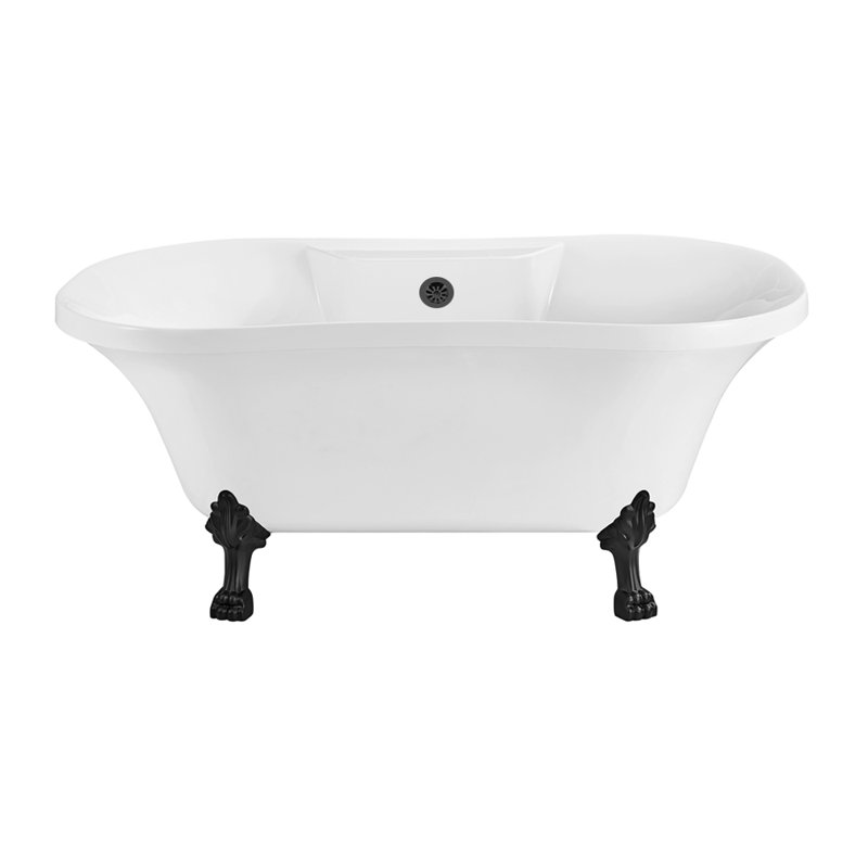 Baignoire de trempage sur pattes 60 "Streamline, Noir mat, Noir mat