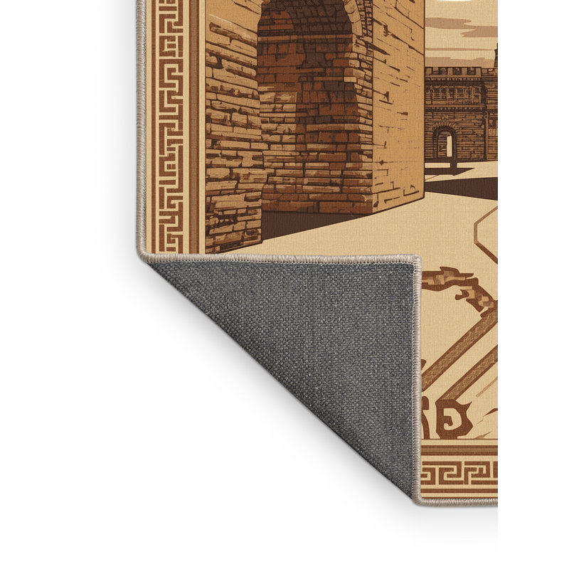 Tapis oriental doux et moelleux de style oriental somerset brun et beige, 4 x 6