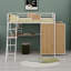 Lit mezzanine avec bureau en L et garde-robe-648116665