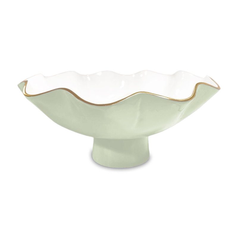 Encanto Cake Stand, White/Green