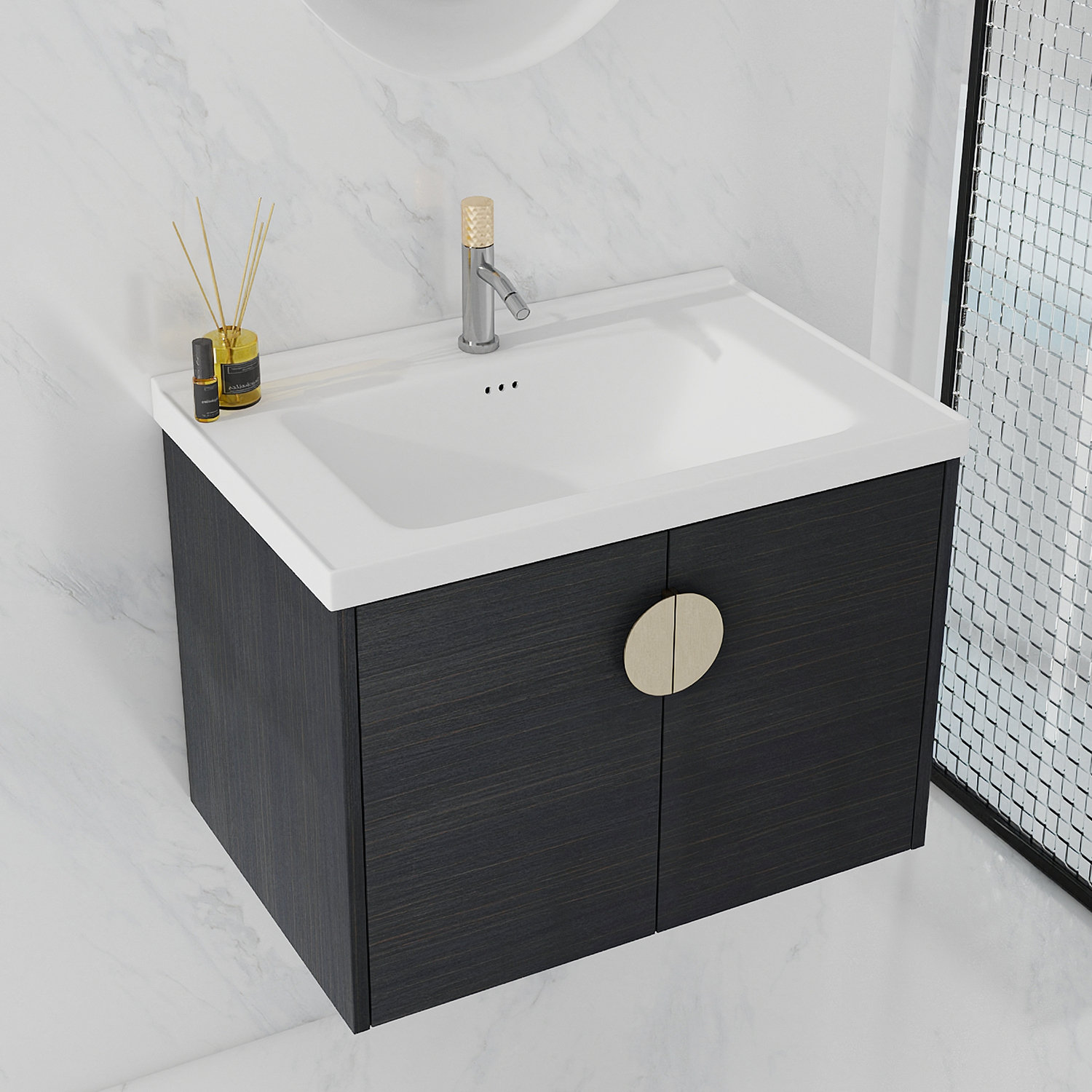Ebern Designs Lleucu 27.8'' Single Bathroom Vanity with Top | Wayfair, image size:1500x1500
