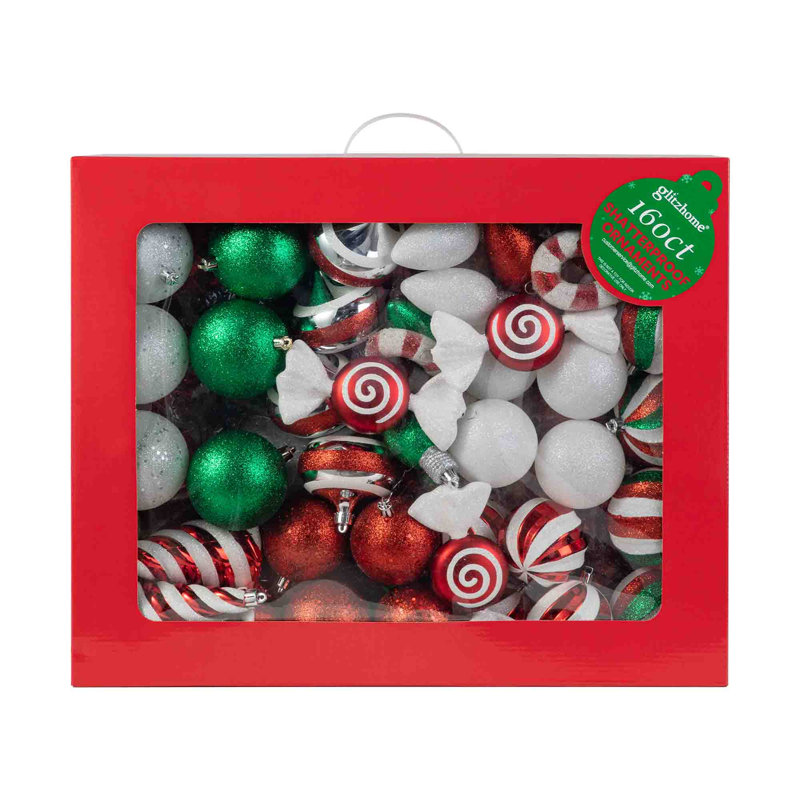 Ensemble de 178 décorations de Noël, 4 pièces de bonbons et 9 rubans