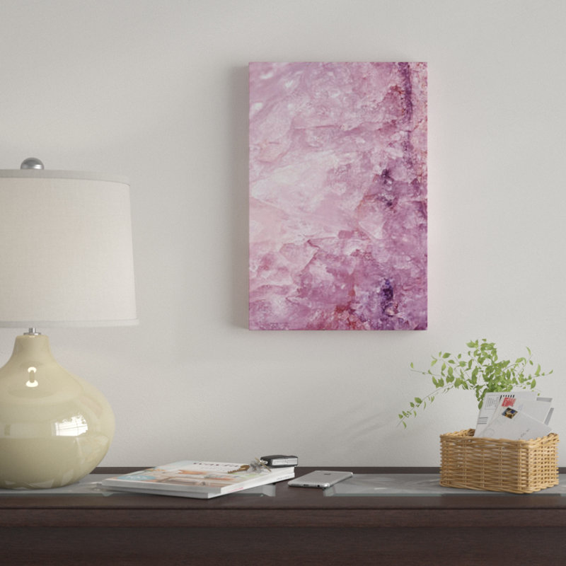 «Rose Quartz», impression sur toile, H 26 po x l 18 po x P 1,5 po, Toile avec cadre noir, Pas de tapis