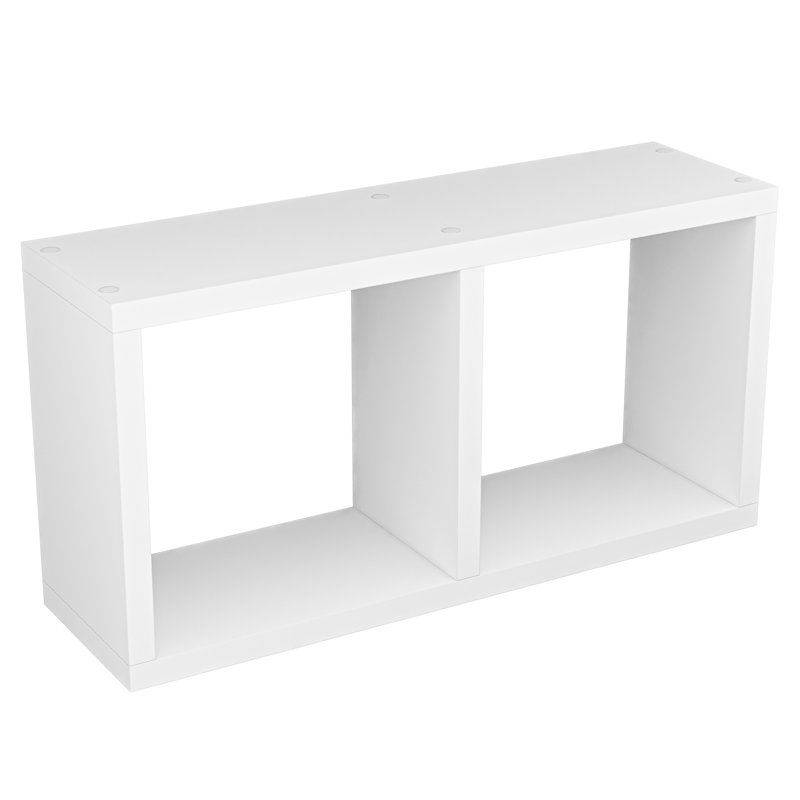 Tablette de rangement décorative en bois massif Kubby 1,2, Blanc