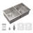 Undermount Double Bowl Kitchen Sink 50/50 In 16 Gauge Stainless Steel With Deep 9-Inch Basins For Efficient Multi-Tasking.
