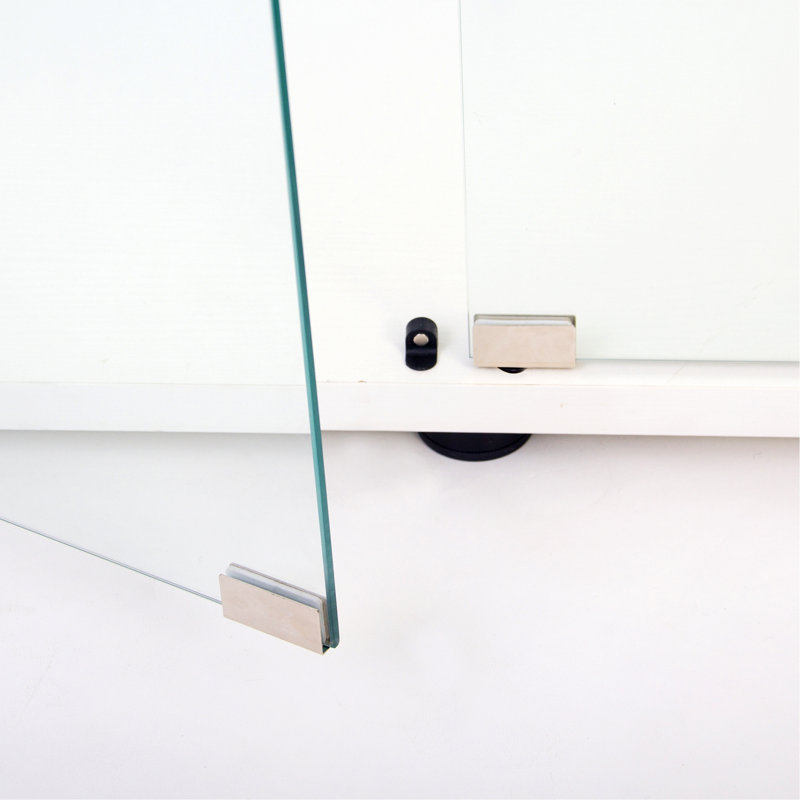 Vitrine en verre 2 couches avec 2 portes, Blanc