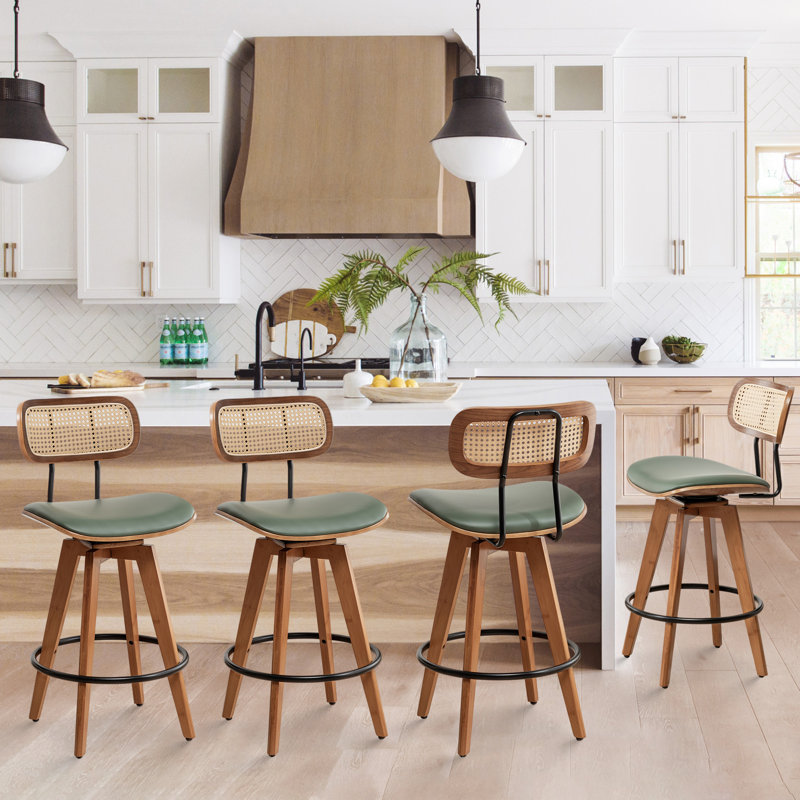 Sirine 66.8cm Swivel Bar Stool, Green