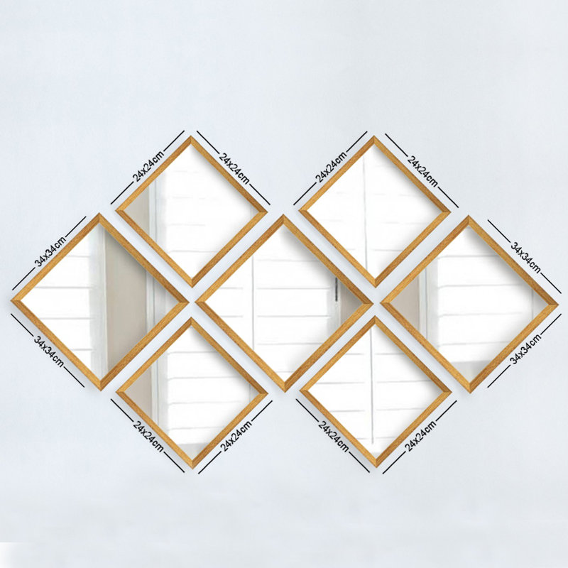 Ensemble de 7 miroirs biseautés 7 pièces Mundt, Or