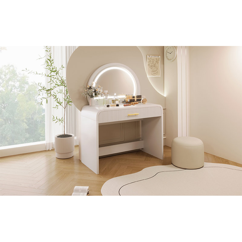 Coiffeuse de 39 po avec miroir à écran tactile lumineux, coiffeuse avec tiroir pour la chambre à coucher,