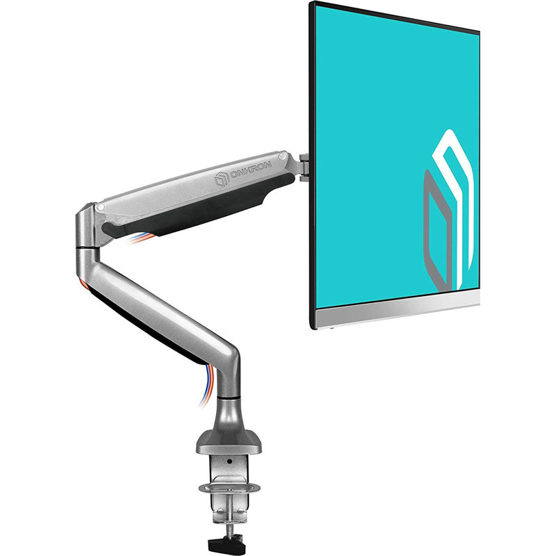 ONKRON Single Screen Desktop Mount, Silver