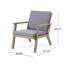 Ensemble de conversation d'extérieur 4 places en bois d'acacia_ Causeuse et table basse et 2 fauteuils club - finition grise + coussin gris foncé