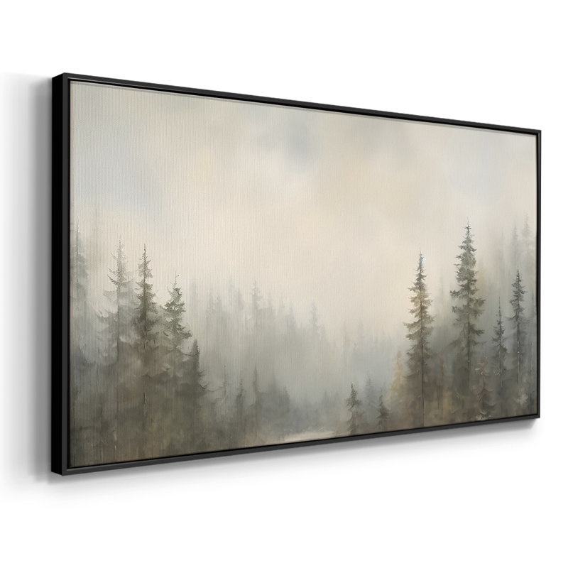 Série paysage - CMXCIX - Toile tendue avec châssis encadré - Prêt à être accroché, H 25 po x l 49 po, Noir
