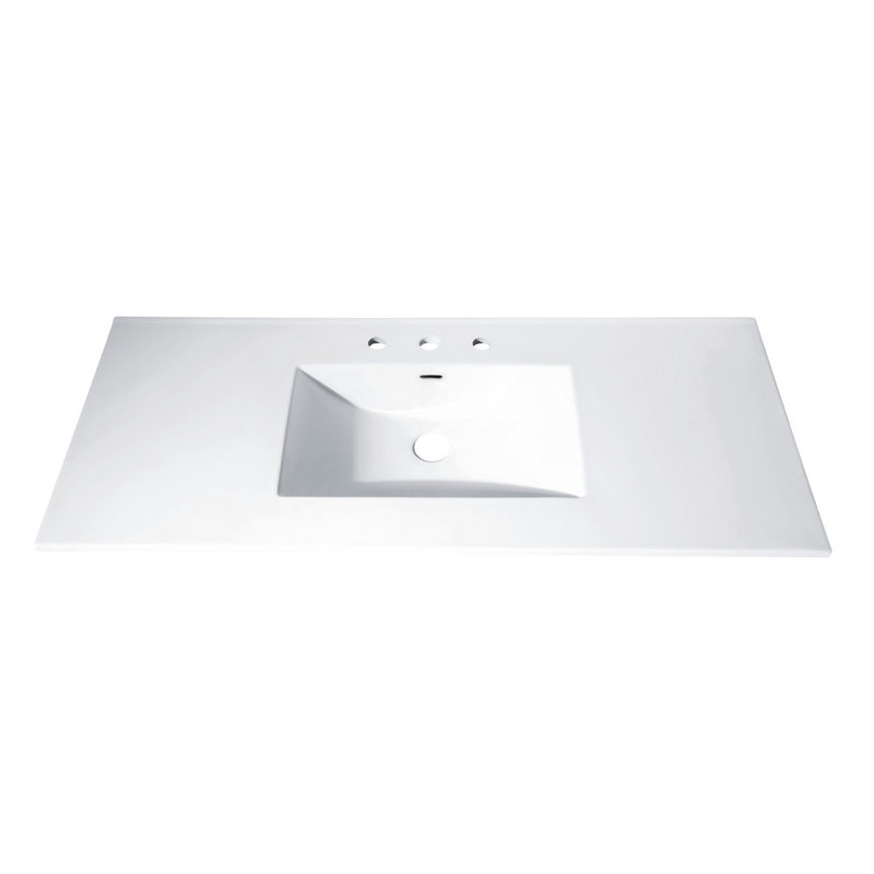 Plateau de meuble-lavabo simple 49 po avec lavabo en porcelaine vitreuse