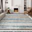 Tapis à rayures antidérapant coloré et moderne lavable à la machine en bleu / brun / jaune / crème pour le salon, la chambre à coucher, les tapis d'intérieur de couloir-1141769850