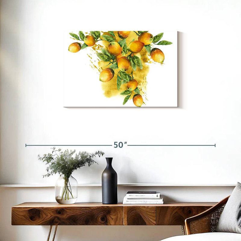 Yarlin aquarelle citrons dorés, H 20 po x l 30 po