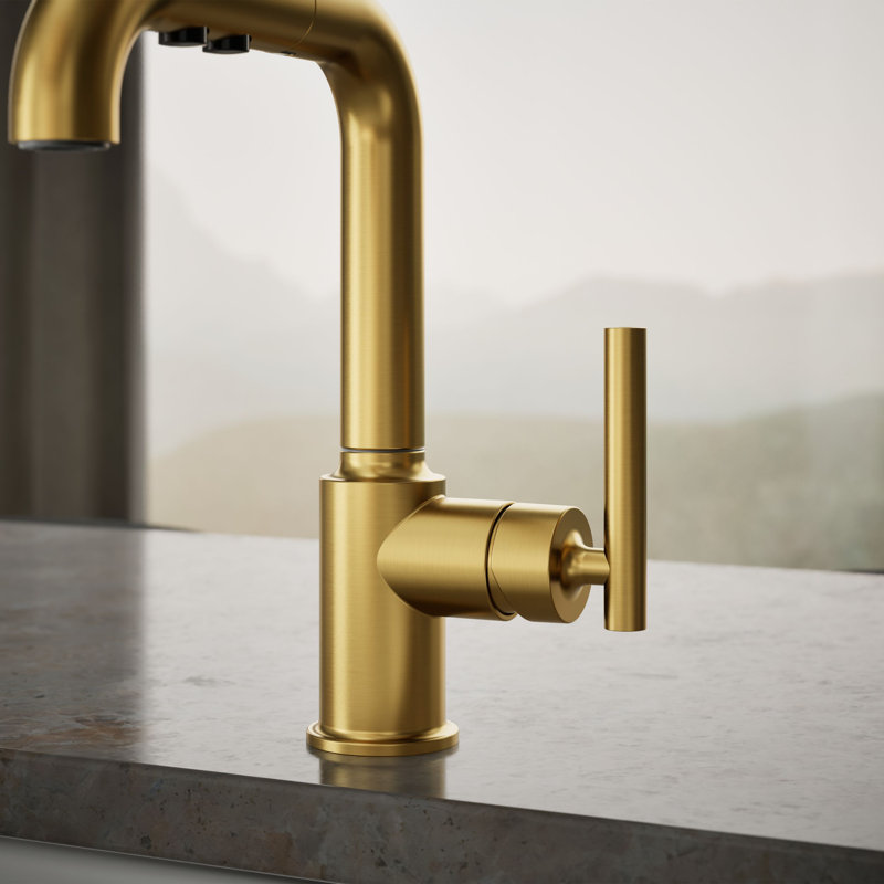 Purist® Single Handle Kitchen Faucet, Vibrant Brushed Moderne Brass